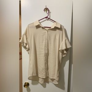 Max Studio Cream Button Up